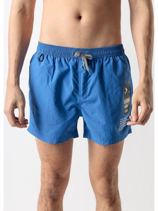 Devergo Ανδρικό Μαγιό Σορτς με Σχέδια Royal Blue 1D23SS1050SP6000-15