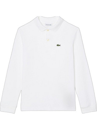 Lacoste Παιδικό Polo Μακρυμάνικο Λευκό 3PJ1465-001