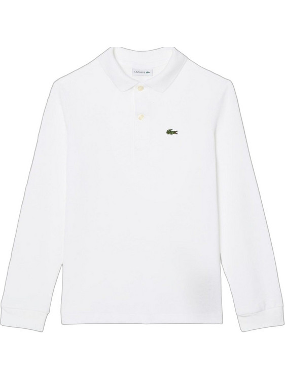 Lacoste Παιδικό Polo Μακρυμάνικο Λευκό 3PJ1465-001