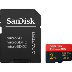 Sandisk Extreme Pro microSDXC 2TB Class 10 U3 V30 UHS-I A2 200MB/s + Adapter