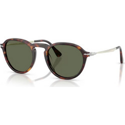 Persol PO3383S 24/58 Ανδρικά Γυαλιά Ηλίου Στρογγυλά Ασημί Ταρταρούγα με Μαύρο Φακό