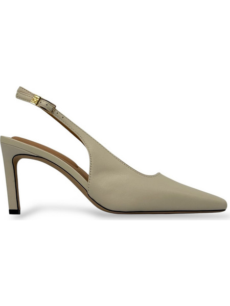 Tommy Hilfiger Γόβες Slingback Δερμάτινες με Λεπτό Ψηλό Τακούνι Μπεζ FW0FW08636-ACG