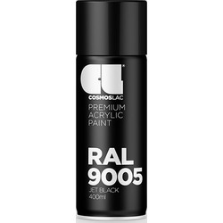 CosmosLac Premium Acrylic Σπρέι Βαφής Μαύρο Ματ RAL9005 400ml