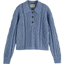 Scotch & Soda Γυναικεία Πλεκτή Μπλούζα με Γιακά Μπλε U9B01033T-441