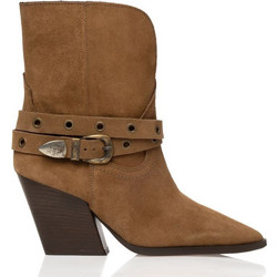 Sante Day2Day Γυναικεία Μποτάκια Cowgirl Suede Ταμπά με Χοντρό Ψηλό Τακούνι 25-554