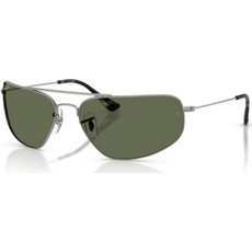 Ray-Ban RB3780 004/58 Ανδρικά Γυαλιά Ηλίου Μάσκα Μεταλλικά Ασημί με Πράσινο Φακό