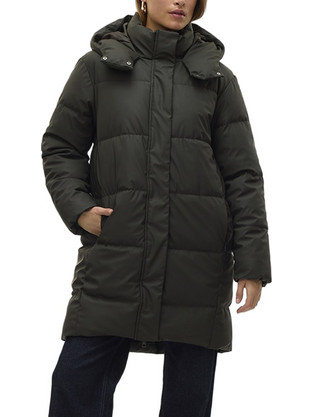 Vero Moda Γυναικείο Μπουφάν Χειμωνιάτικο Puffer Μακρύ Χακί 10311317