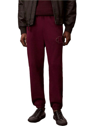 Calvin Klein Ανδρικό Παντελόνι Φόρμας Fleece με Λάστιχο Μπορντό LV04RD252G-5FL