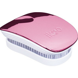 ikoo Pocket White Rose Metallic Βούρτσα Μαλλιών για Ξεμπέρδεμα Ροζ