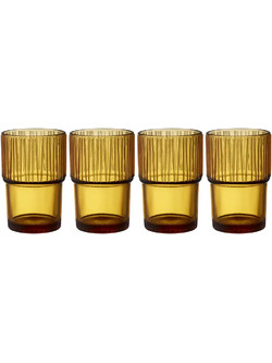 Bitz Σετ Ποτήρια Νερού Γυάλινα Kusintha Πορτοκαλί 380ml 4τμχ 30678