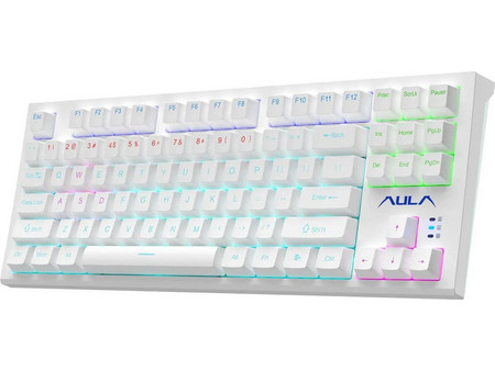 Aula F3032 Μηχανικό Gaming Πληκτρολόγιο TenKeyLess RGB White