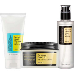 Cosrx Low pH Good Morning Gel Cleanser Face Wash 150ml + Advanced Snail 96 Mucin Power Essence 100ml + Advanced Snail 92 All in One Cream 100gr