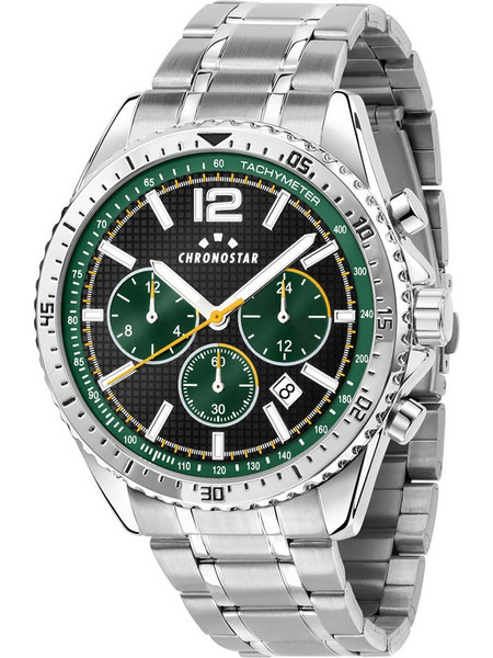 Chronostar Race Ανδρικό Ρολόι Χρονογράφος με Ασημί Μεταλλικό Μπρασελέ R3753311006