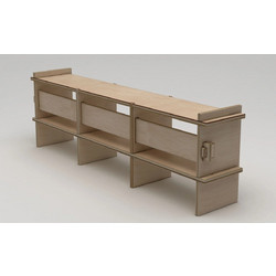 Fidelio Home Έπιπλο Τηλεόρασης Ξύλινο Φυσικό Χρώμα Μ220xΠ38xΥ70cm FD-LCS-NT