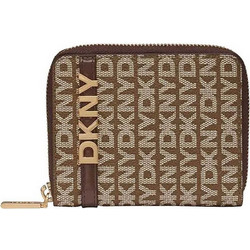 DKNY Μικρό Γυναικείο Πορτοφόλι Καρτών με Φερμουάρ Καφέ R5215M25
