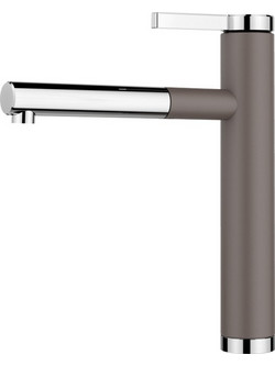 Blanco Linee-S 526956 Μπαταρία Κουζίνας Πάγκου Διπλής Παροχής Ανάμεικτη με Ντουζ Γκρι