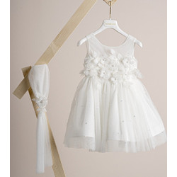 Piccolino Jessica Βαπτιστικό Φόρεμα 2τμχ DR25S148.IVORY