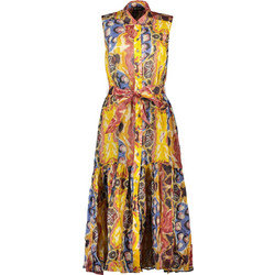 Desigual Midi Καλοκαιρινό Καθημερινό Φόρεμα Σεμιζιέ Κίτρινο 26SWVW56-9019