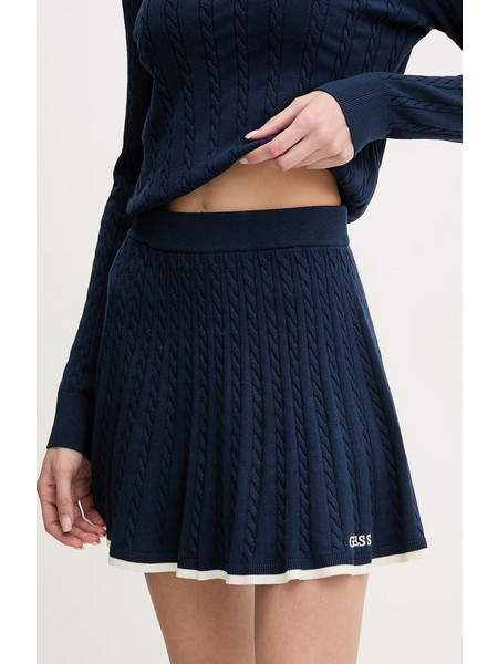 Guess Shari Μίνι Φούστα Πλεκτή Ψηλόμεση Skater Navy Μπλε V6RD07Z4652-G7R1