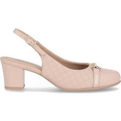Piccadilly Ανατομικές Γόβες Slingback Δερμάτινες με Χοντρό Χαμηλό Τακούνι Μπεζ 110189-15