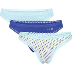 Sloggi Go Crush Βαμβακερά Γυναικεία String με Δαντέλα 3Pack 10219704-M007