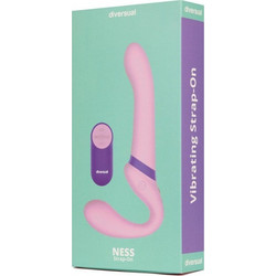 Diversual Ness Strapless Strap On 25cm με Δόνηση Ροζ