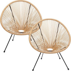 Kare Design Acapulco Πολυθρόνα Κήπου Μεταλλική Καφέ 2τμχ