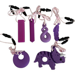 QueenMother Σετ Μασητικά Μενταγιόν Triceratops Purple 6τμχ