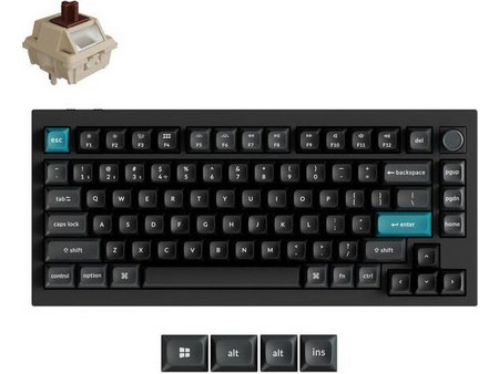 Keychron Q1 Ultra 8K Ασύρματο Μηχανικό Gaming Πληκτρολόγιο TenKeyLess με Keychron Silk POM Brown Διακόπτες RGB Black