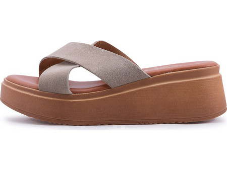 Love4shoes Καλοκαιρινές Γυναικείες Πλατφόρμες Χαμηλές Μπεζ 1428