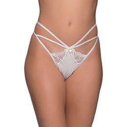 Milena By Paris Γυναικείο Sexy String με Δαντέλα Λευκό 6952