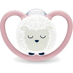 Nuk Perfect Match Air Ορθοδοντική Πιπίλα Σιλικόνης Νυκτός 6-18m Προβατάκι 
Ροζ