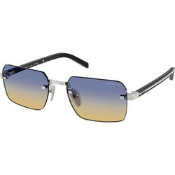 Prada PR55S 1BC50E Ανδρικά Γυαλιά Ηλίου Τετράγωνα Κοκάλινα Μαύρα με Μπλε Φακό