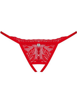 Obsessive Γυναικείο Sexy String Αυτοκινήτου με Δαντέλα Κόκκινο 5901688255889