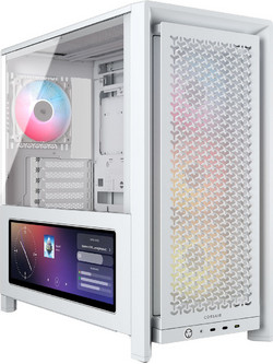 Corsair 4000D Frame LCD Xenon Edge White Midi Tower Κουτί Υπολογιστή RGB με Πλαϊνό Παράθυρο
