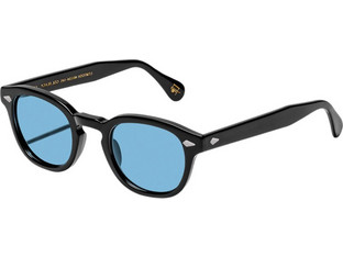 Moscot Lemtosh Ανδρικά Γυαλιά Ηλίου Τετράγωνα Κοκάλινα Μαύρα με Μπλε Φακό
