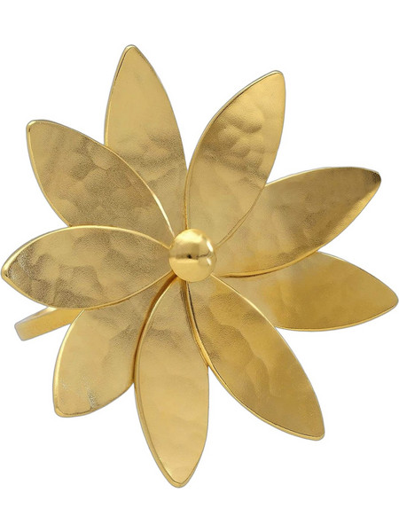 Emmanuela handcrafted for you Γυναικείο Δαχτυλίδι Λουλούδι από Ασήμι 925 Επιχρυσωμένο 2046