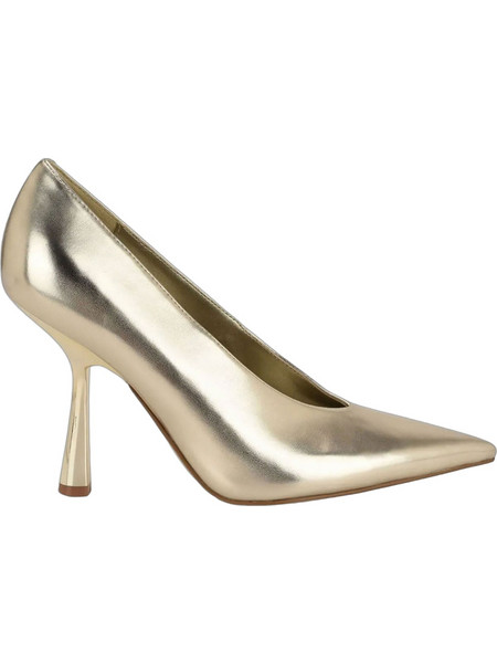 Nine West KORELA3 Γόβες Δερμάτινες με Λεπτό Ψηλό Τακούνι Χρυσές 71-710