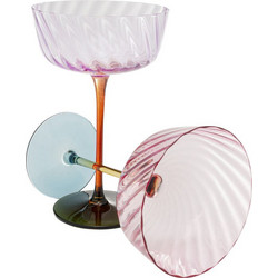Kare Design Ποτήρι Σαμπάνιας Γυάλινo Κολωνάτο Twist 330ml