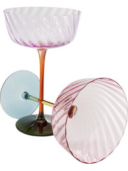 Kare Design Ποτήρι Σαμπάνιας Γυάλινo Κολωνάτο Twist 330ml