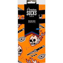 American Socks Speed-Fire Ανδρικές Κάλτσες Μέχρι το γόνατο με Σχέδια Πορτοκαλί AS315L