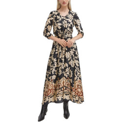 Fibes Fashion Midi Βραδινό Φόρεμα Σατέν Μαύρο 05-5439