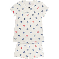 Petit Bateau Παιδική Πιτζάμα Βαμβακερή Καλοκαιρινή Μπεζ Μπλε Κόκκινη A0D9G-01