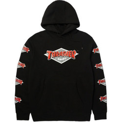 Huf x Thrasher Ανδρικό Φούτερ με Κουκούλα & Τσέπες Μαύρο PF00826
