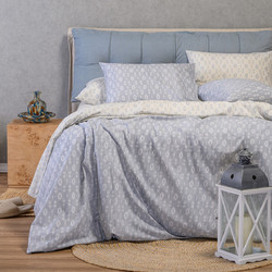 Melinen Σετ Σεντόνια King Size με Λάστιχο 180x200+32 Casual Line River Light Grey