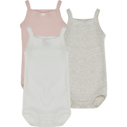 Petit Bateau Σετ Φορμάκια Εσώρουχα Αμάνικα για Κορίτσι Μπεζ Ροζ Γκρι A0CWV-00=A0CWV-01