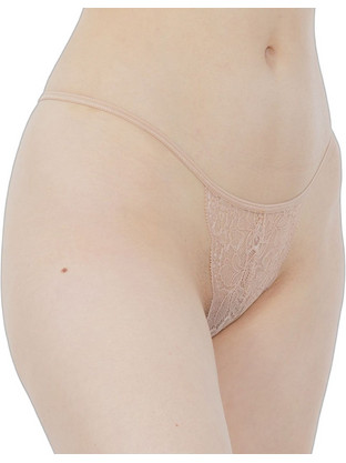 Mei Γυναικείο Sexy String με Δαντέλα Μπεζ 1250