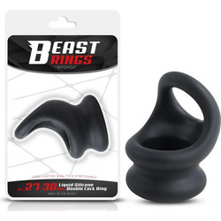 IntoYou Beast Rings Liquid Double Penis Ring 2730mm BR-201 Ελαστικό Δαχτυλίδι Πέους & Όρχεων Σιλικόνης Μαύρο