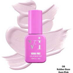 Mixcoco Beauty VI 08 Gum Pink Rubber Base Ημιμόνιμο Βερνίκι Νυχιών 15ml