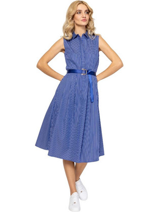 Heavy Tools Maxi Καλοκαιρινό Καθημερινό Φόρεμα Σεμιζιέ Royal Blue T50063